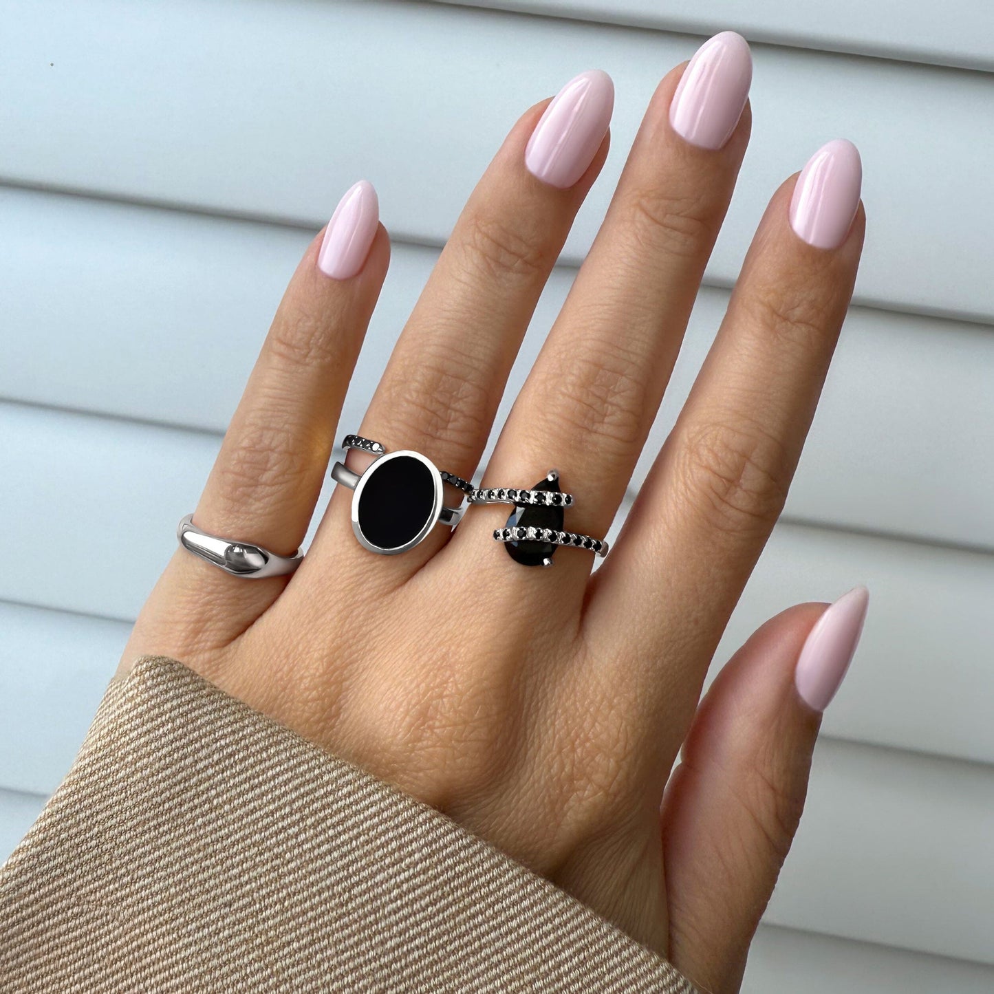 Bypass Ring - worn silver