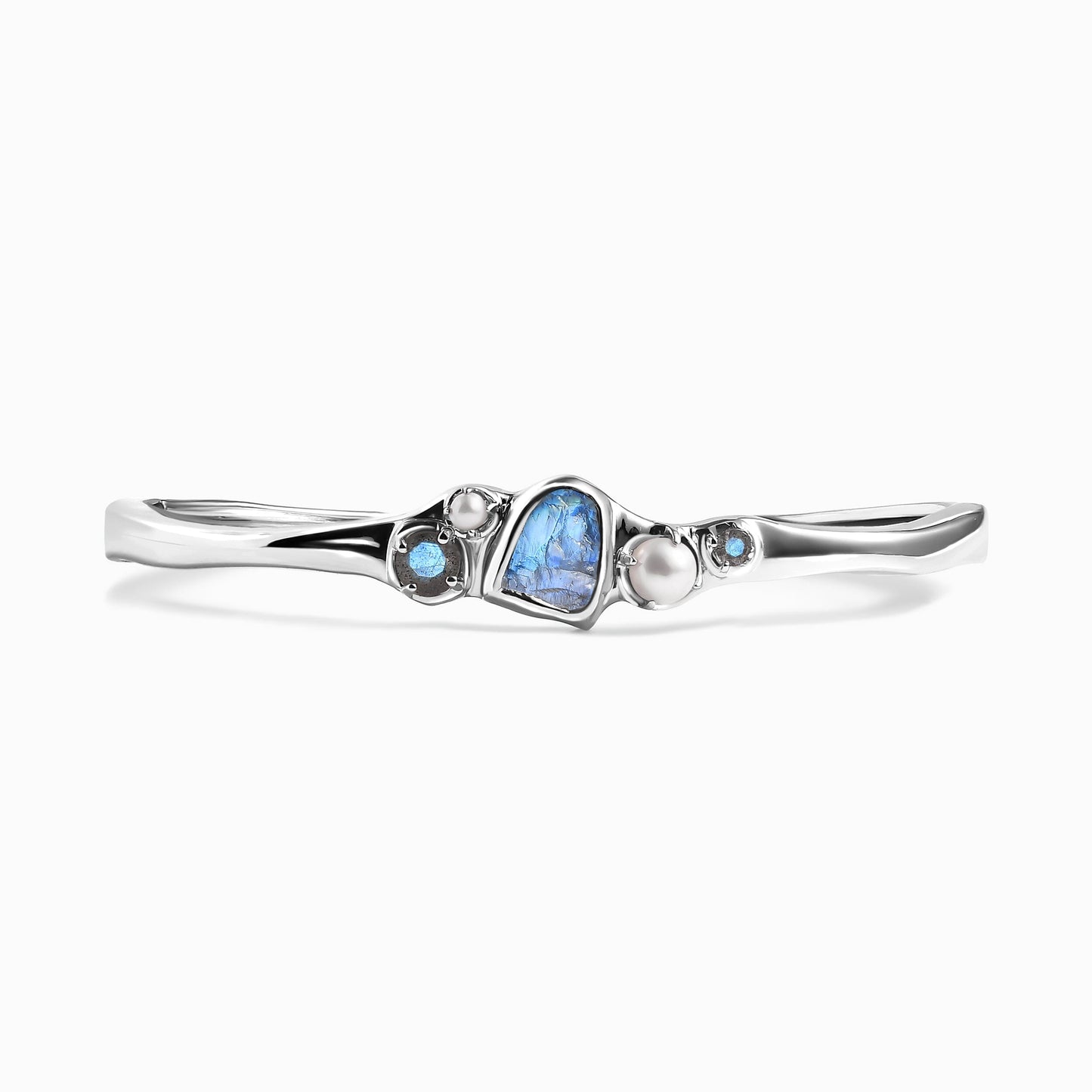 Labradorite Pearl Cuff - Heirloom - LABR-BSIL-WB-PEARL-17-PPI