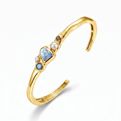 Labradorite Pearl Cuff - Heirloom - LABR-BYG-WB-PEARL-17-SH