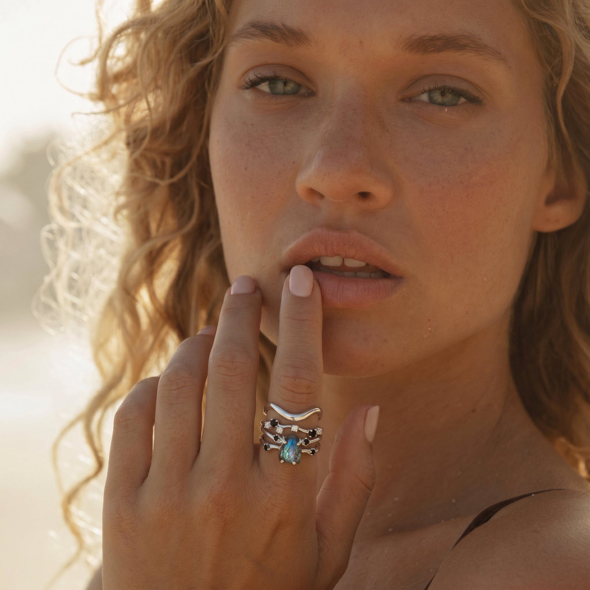 Labradorite Flow & Stardust Rings