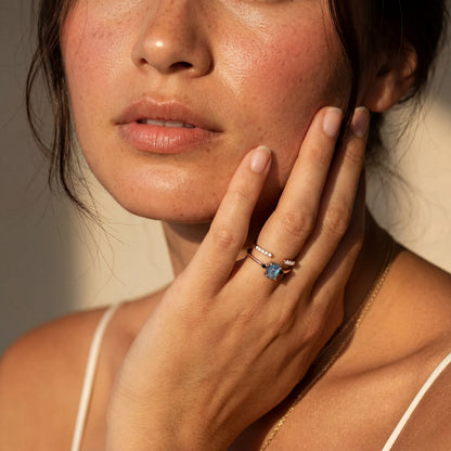 Labradorite Black Onyx Ring Petite Allure & Twinkling Rings