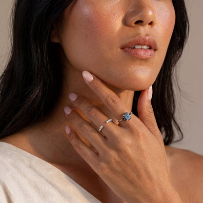 Labradorite Black Onyx Ring Petite Allure & Twinkling Rings