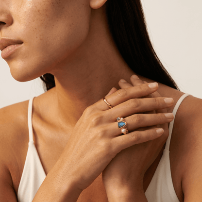 Labradorite Heirloom & Magma Rings - gold product shot