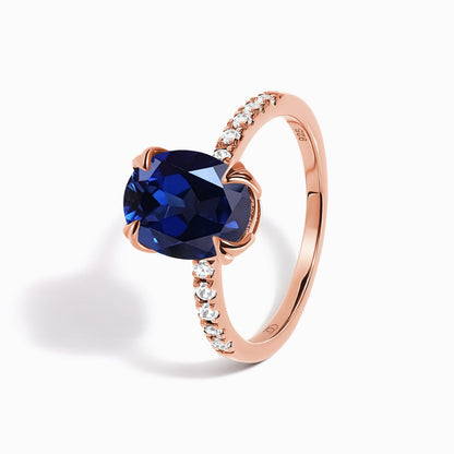 Blue Sapphire Ring Harlow - rose gold detail