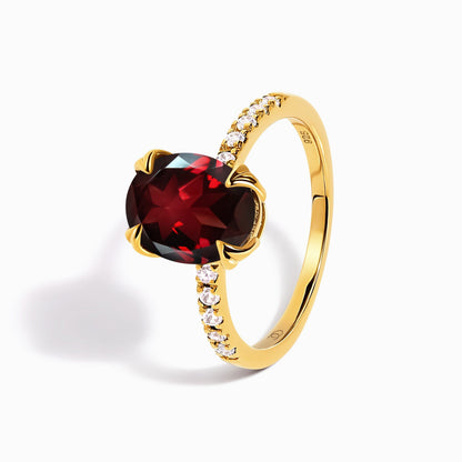 Garnet Ring - Harlow - yellow gold detail