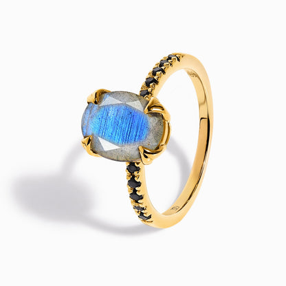 Labradorite Black Spinel Ring - Harlow