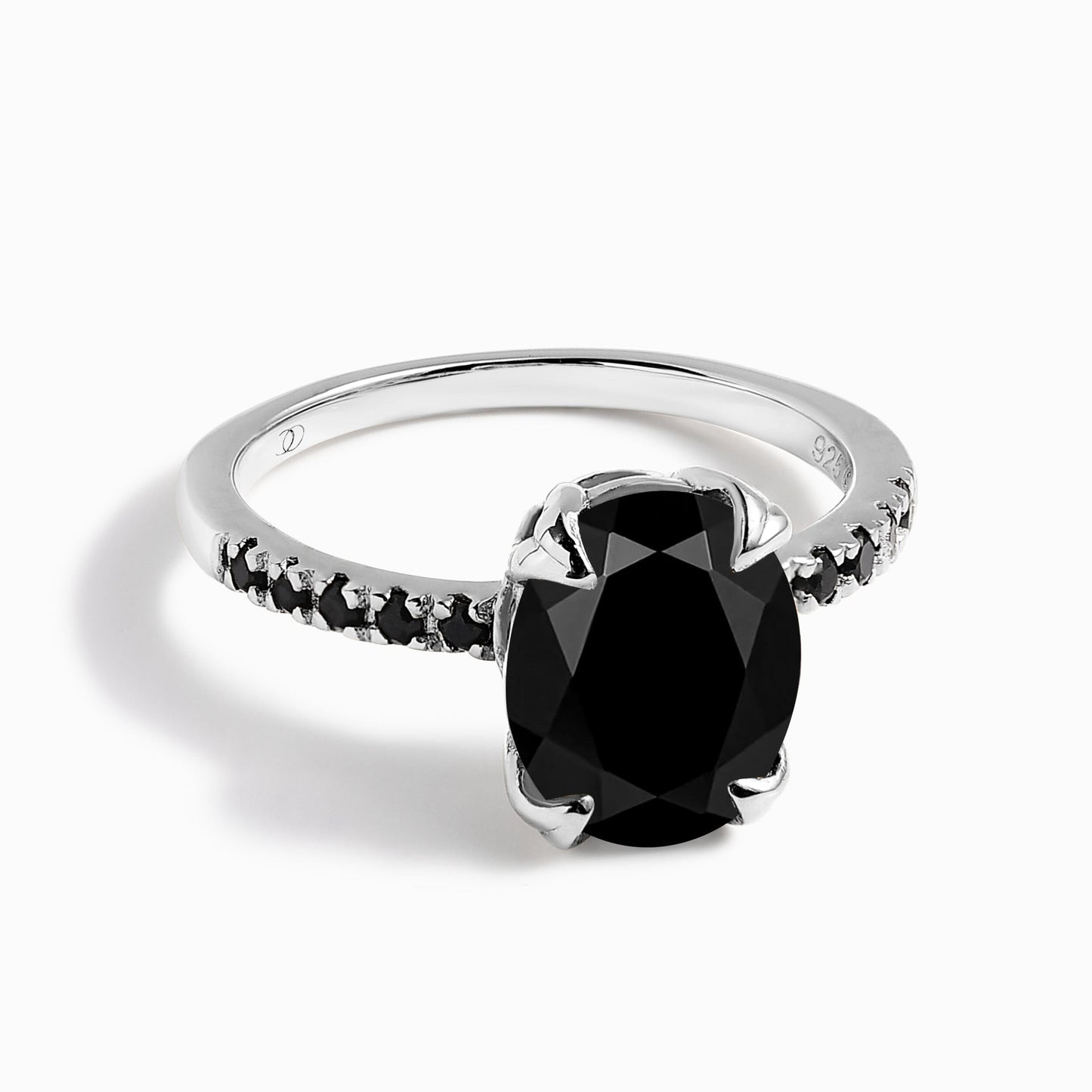 Black Obsidian Black Spinel Ring - Harlow - silver