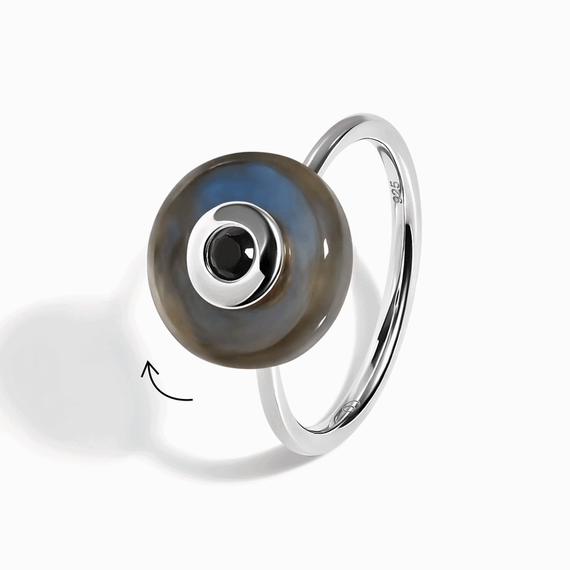 Labradorite Black Spinel Fidget Ring - Ora - LABR.BSP-GOLD-WR-DONUT-2LABSIL-ezgif.com-video-to-