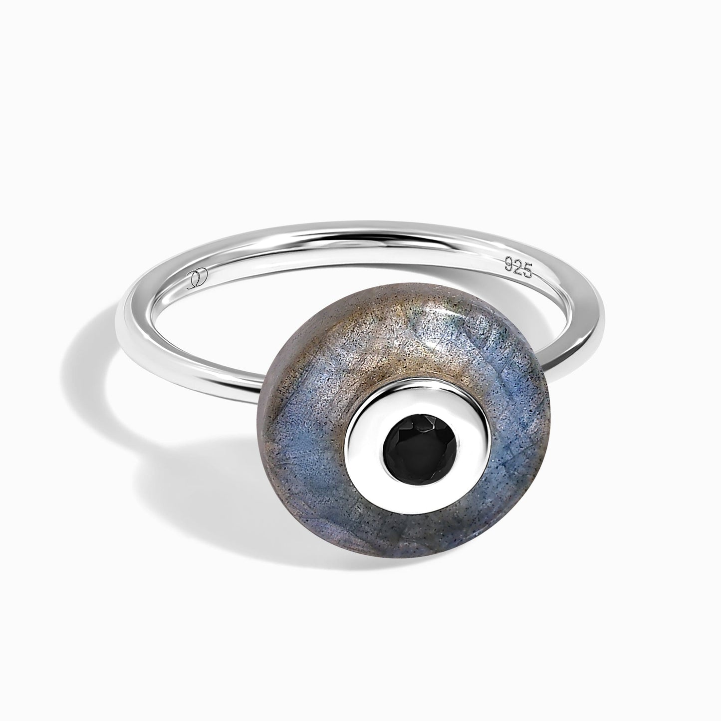 Labradorite Black Spinel Fidget Ring - Ora - LABR.BSP-GOLD-WR-DONUT-2_2_LABSIL