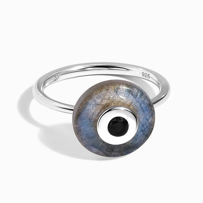 Labradorite Black Spinel Fidget Ring - Ora - LABR.BSP-GOLD-WR-DONUT-2_2_LABSIL