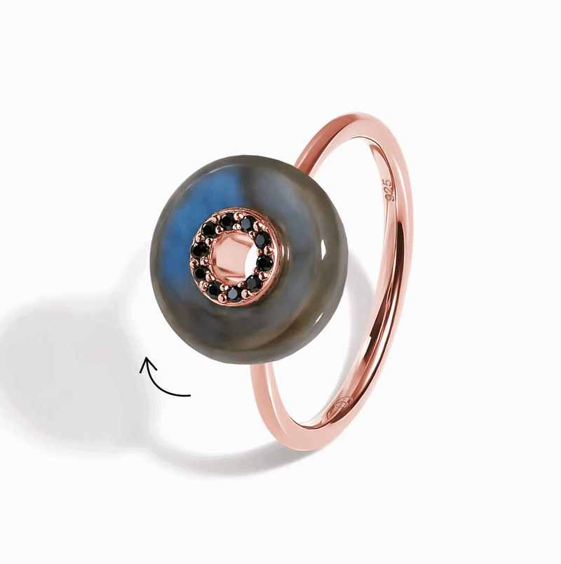 Labradorite Black Spinel Fidget Ring - Liora - LABR.BSP-GOLD-WR-DONUT-3LABRG-ezgif.com-video-to-g