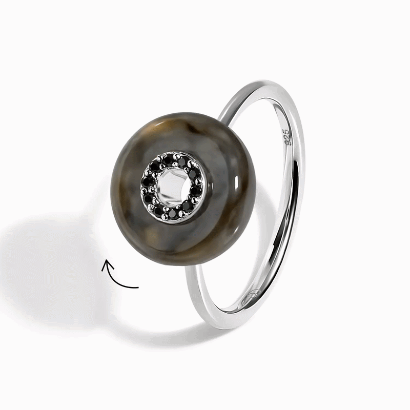 Labradorite Black Spinel Fidget Ring - Liora - LABR.BSP-GOLD-WR-DONUT-3LABSIL-ezgif.com-video-to-