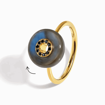 Labradorite Black Spinel Fidget Ring - Liora - LABR.BSP-GOLD-WR-DONUT-3LABYG-ezgif.com-video-to-g