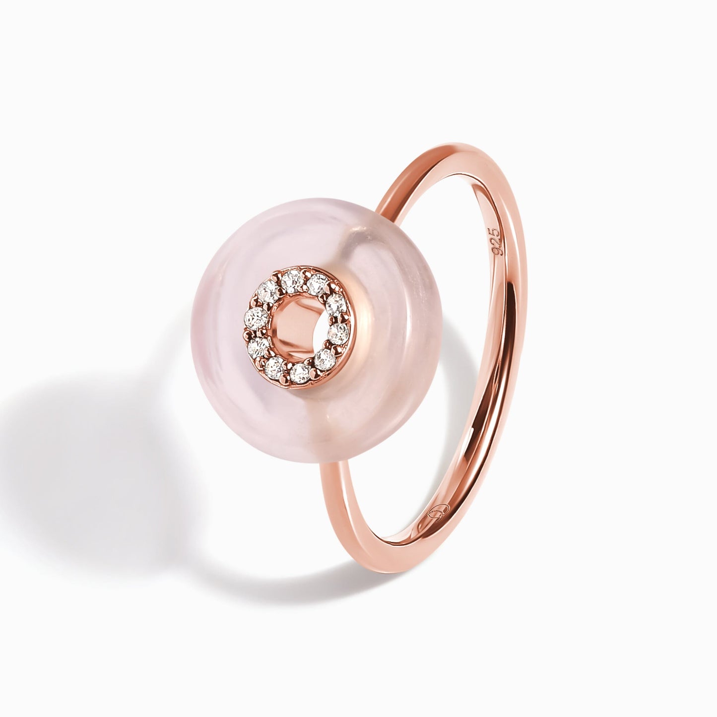 Rose Quartz Fidget Ring - Liora, rose gold studio