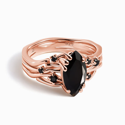 Black Obsidian Black Spinel Ring - Radiance - LABR.BSP-WR-FLOW2-24C_BOB_RG
