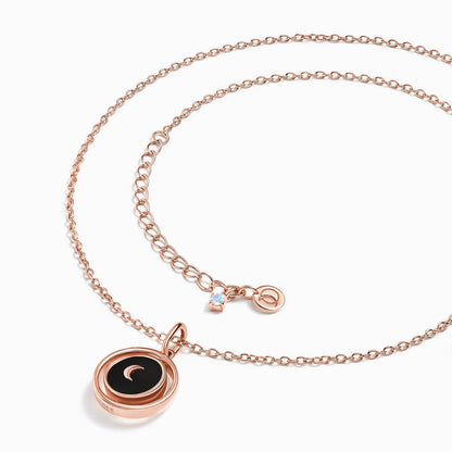Black Onyx Pearl Necklace - Rose Gold Vermeil lap shot