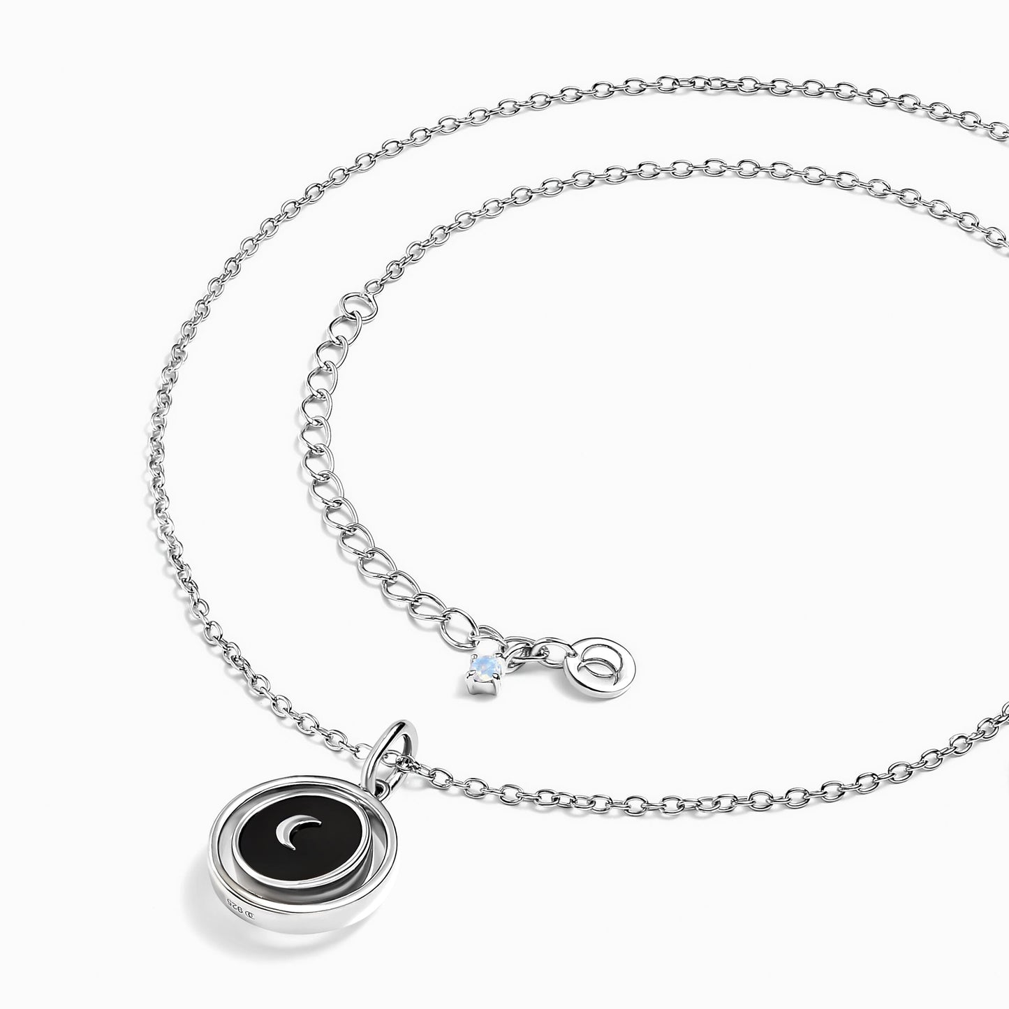 Black Onyx Pearl Necklace - Sterling Silver lap shot