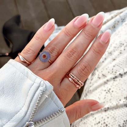 Labradorite Black Spinel Fidget Ring - Liora - LioraLABRG