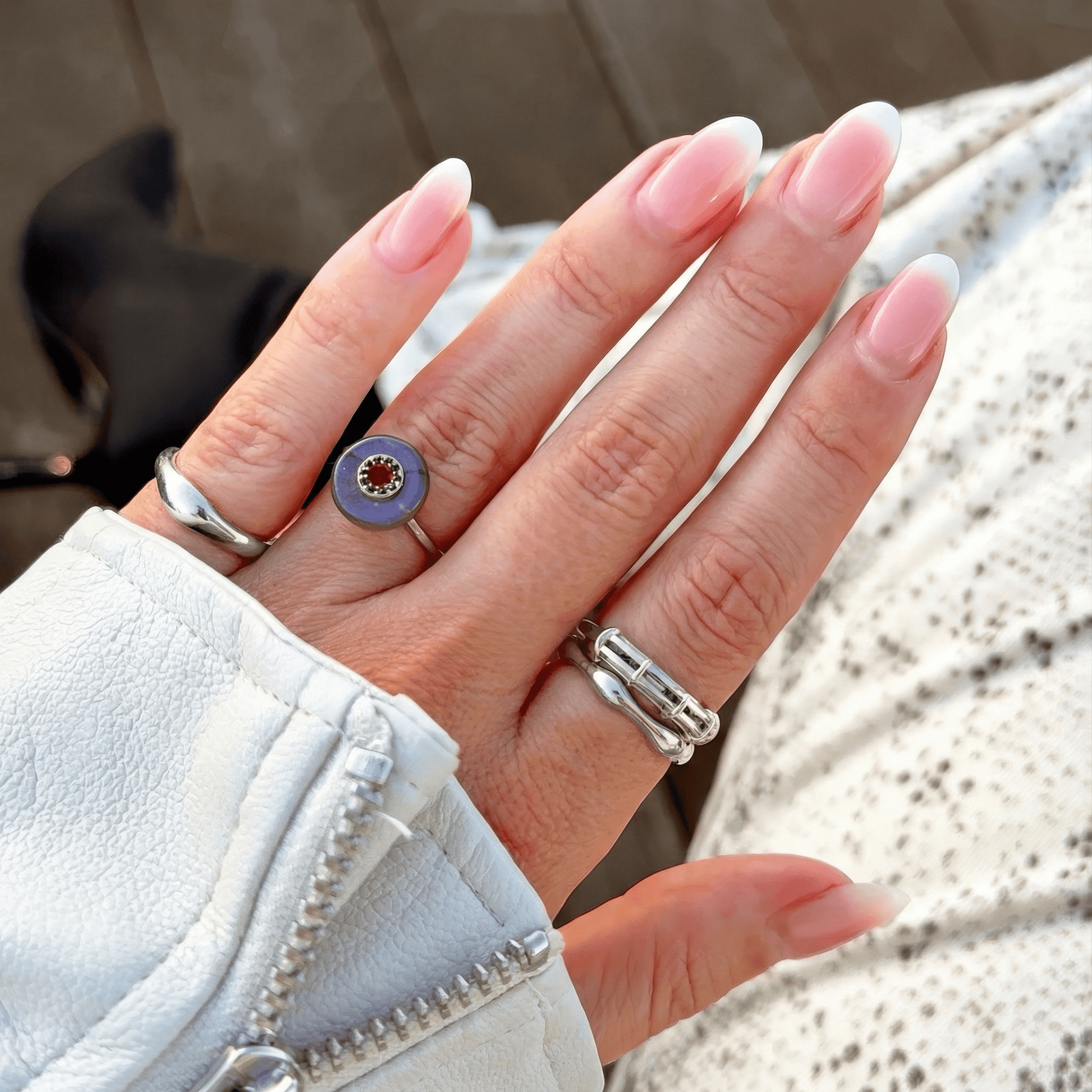 Labradorite Black Spinel Fidget Ring - Liora - LioraLABSIL