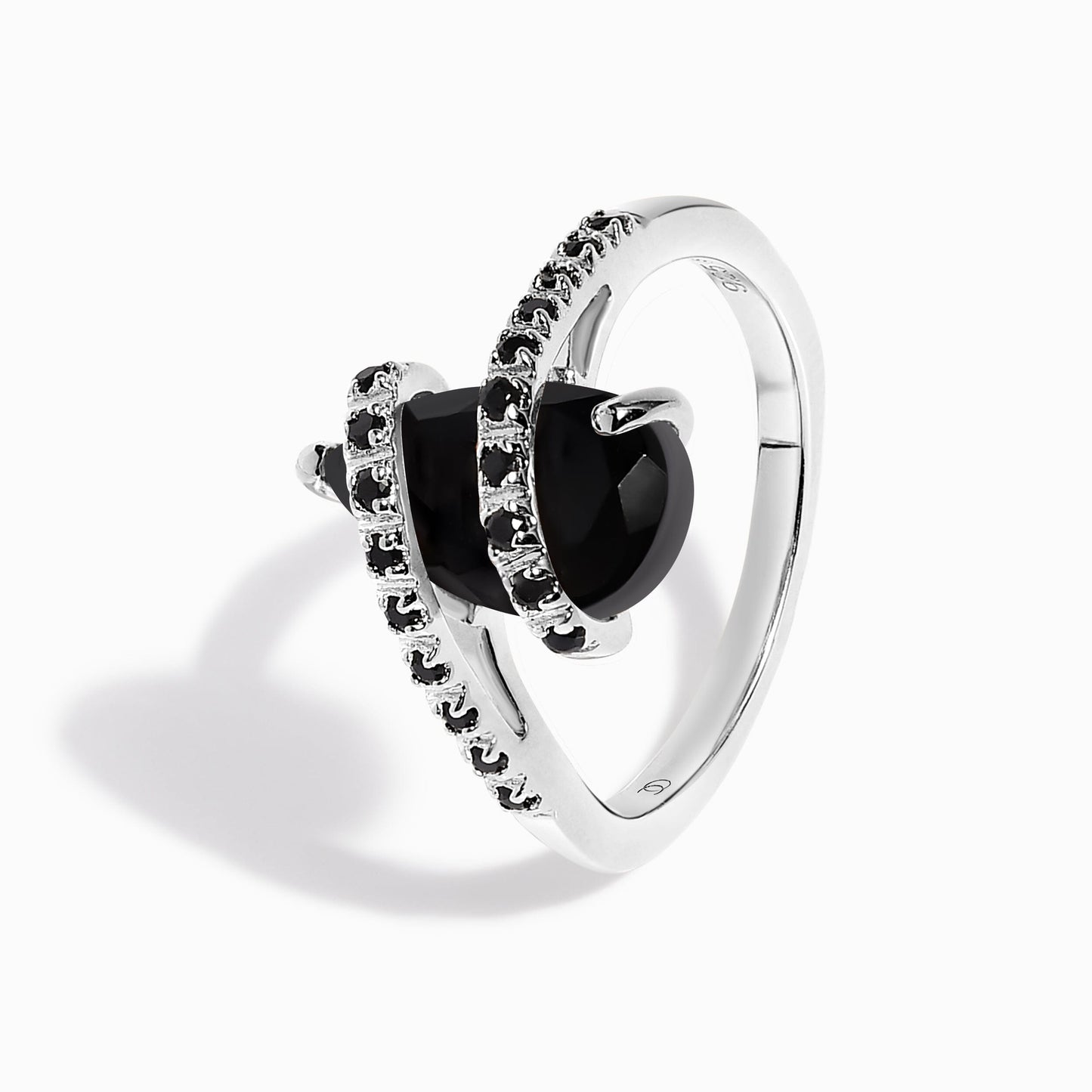 Bypass Ring - worn silver detail