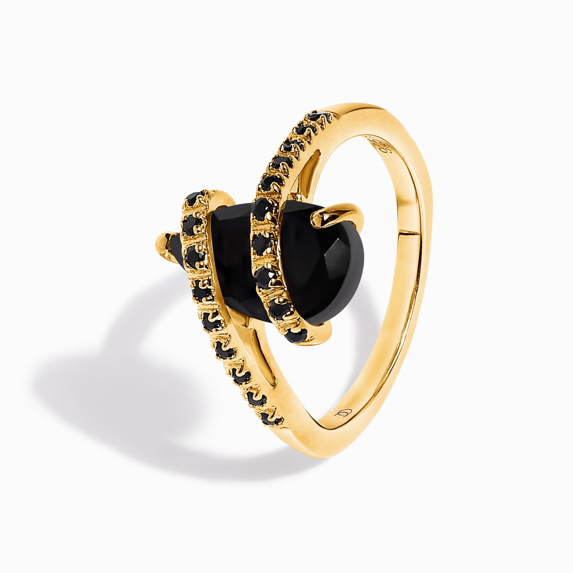Bypass Ring - worn yellow gold detail