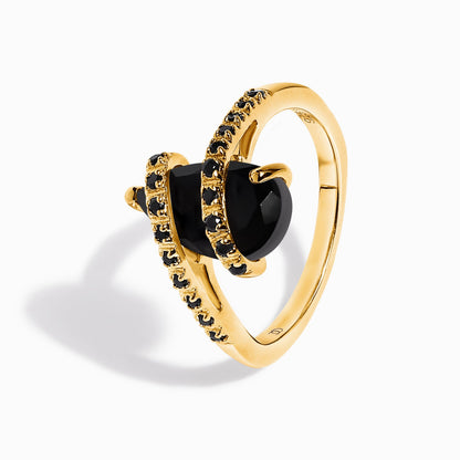 Bypass Ring - worn yellow gold detail