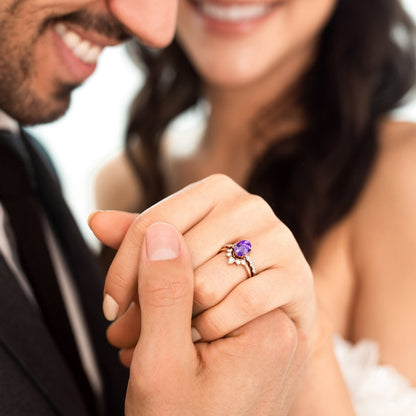 Amethyst Lab Diamond Ring Mirth lifestyle shot