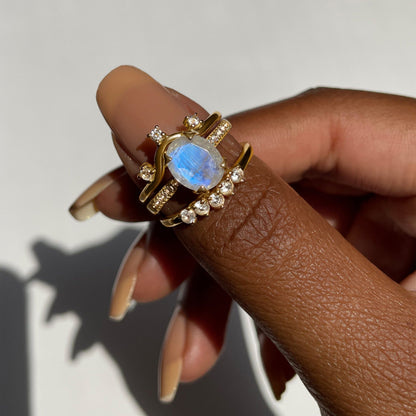 Moonstone Ring - Harlow - stack YG