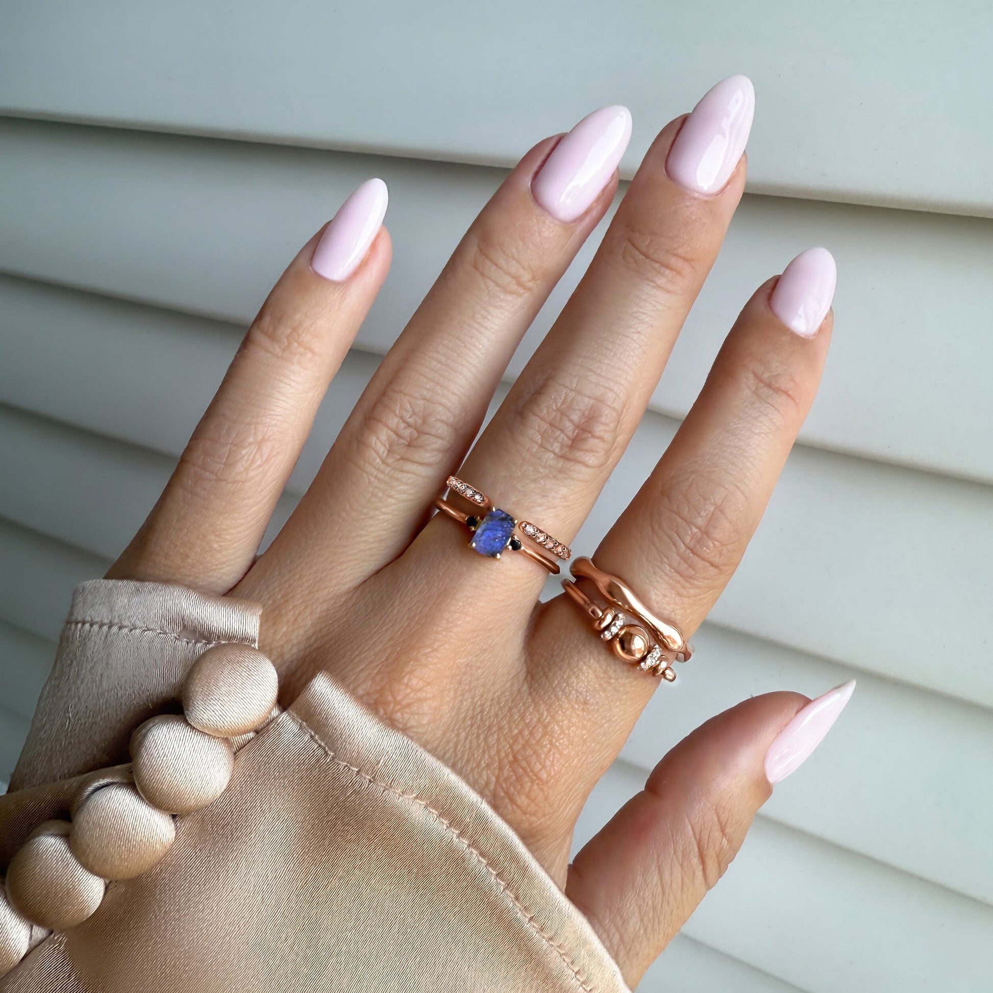 Labradorite Black Onyx Ring Petite Allure & Twinkling Rings