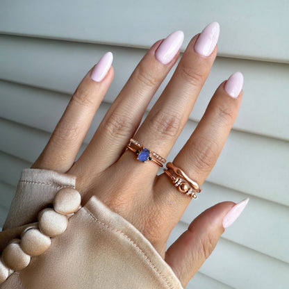 Labradorite Black Onyx Ring Petite Allure & Twinkling Rings