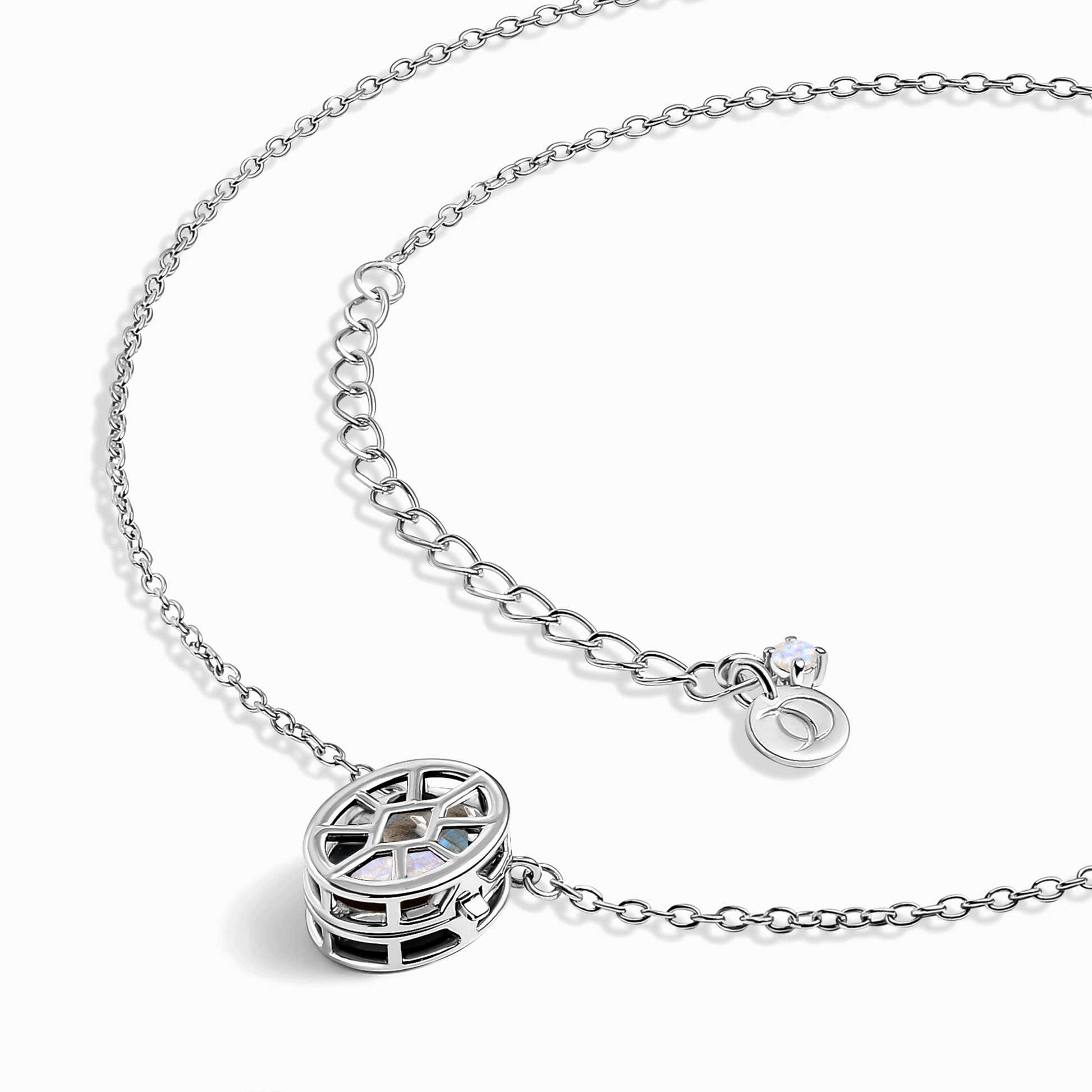 Dark Gradient Necklace - silver spinning locket