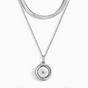 Black Onyx Night & Day Spinning Necklace & Herringbone Chain