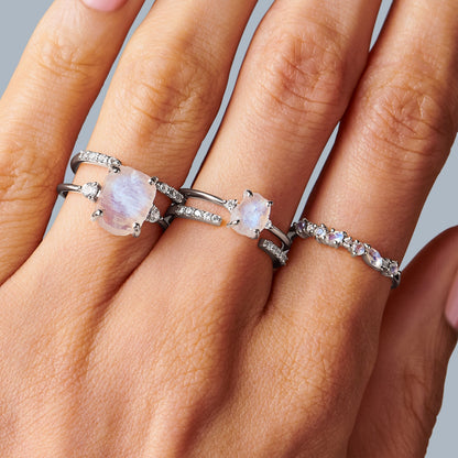 Fine Moonstone Lab Diamond Ring - Grace - lifestyle SIL