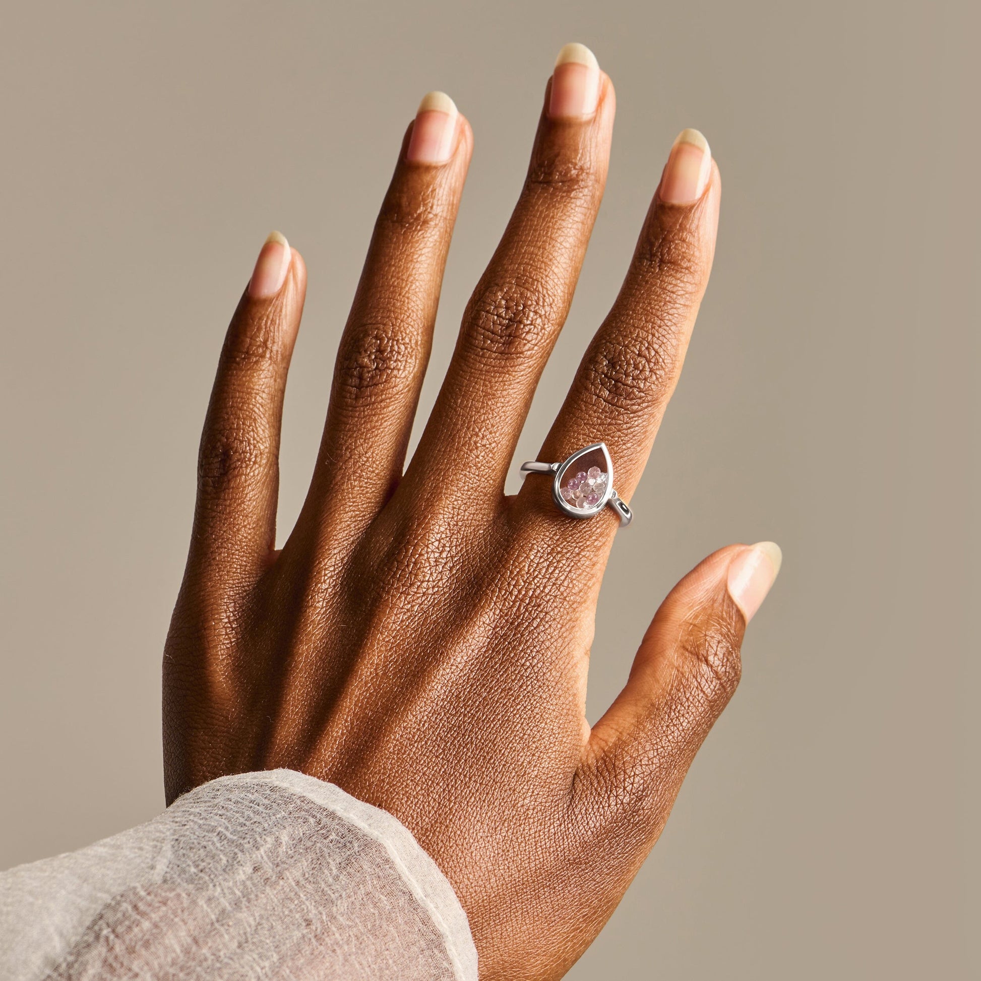 Rose Quartz Rhodolite Ring - Gem Glide - silver detail
