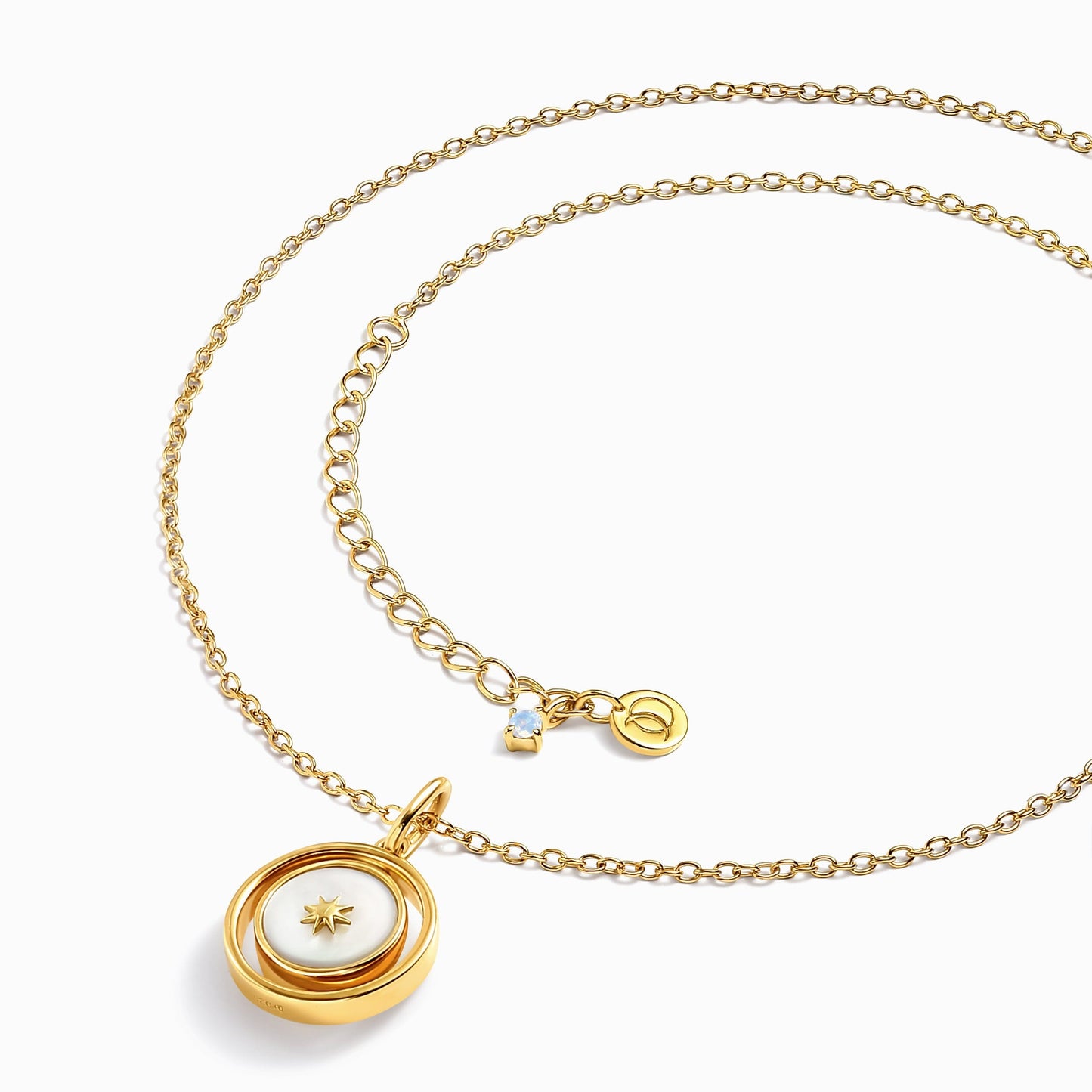 Black Onyx Pearl Necklace - Yellow Gold Vermeil detail