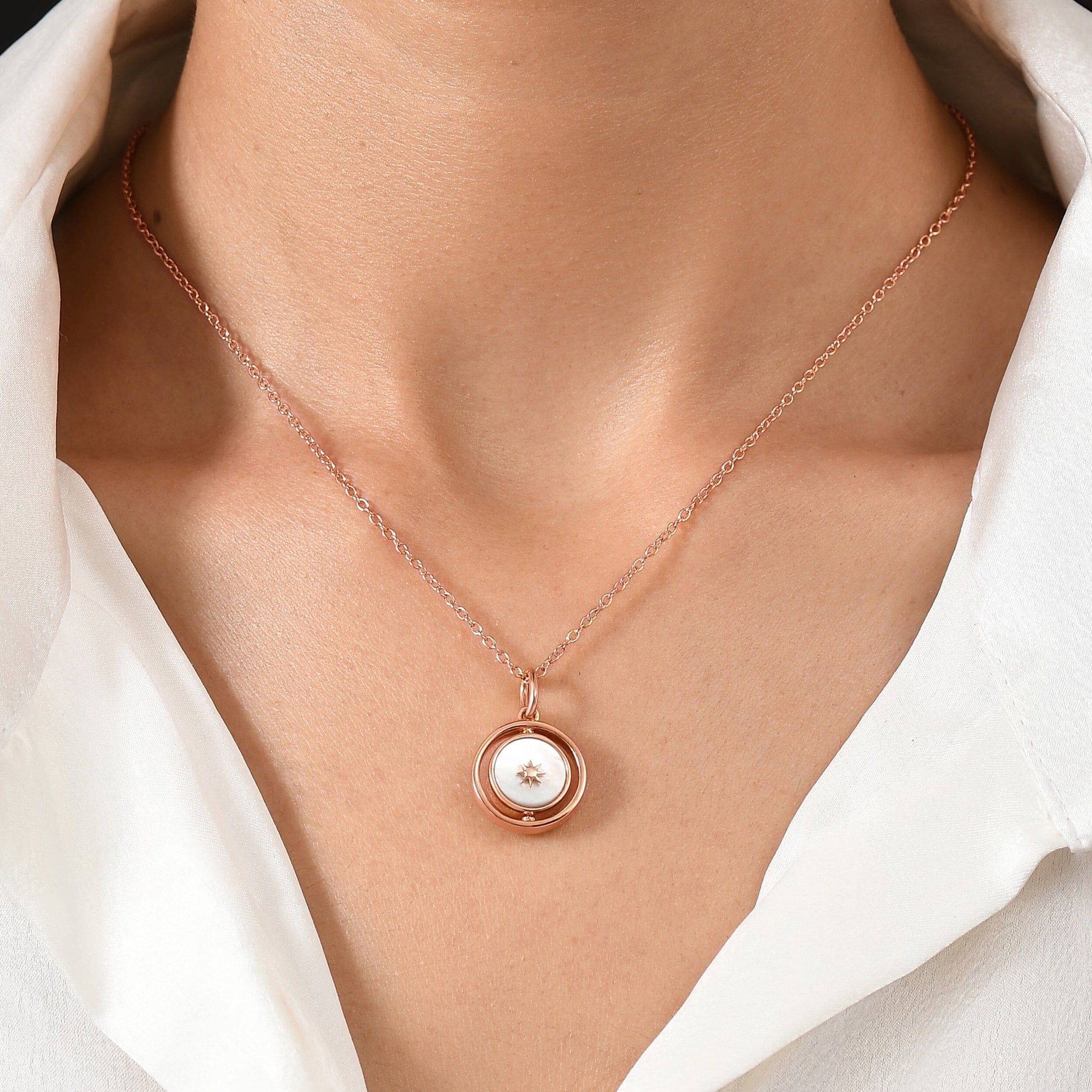 Black Onyx Pearl Necklace - Rose Gold Vermeil pearl side