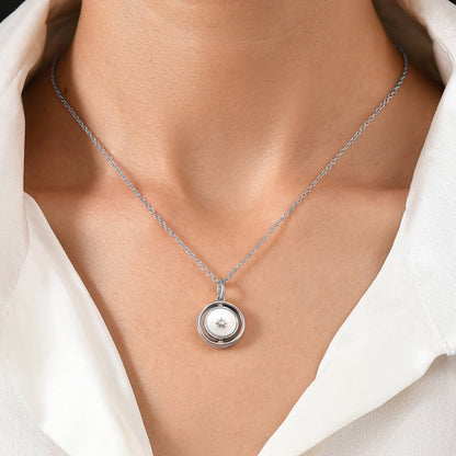 Black Onyx Pearl Necklace - Sterling Silver pearl side
