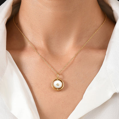 Black Onyx Pearl Necklace - Yellow Gold Vermeil pearl side