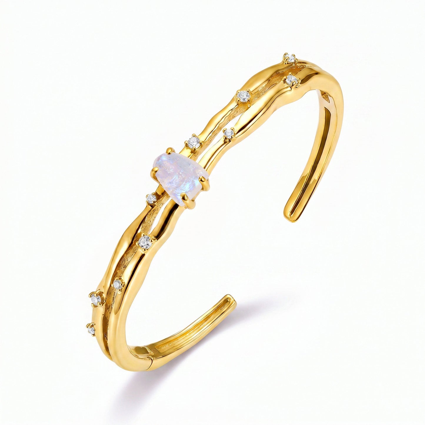 Moonstone Cuff - Flow - YG