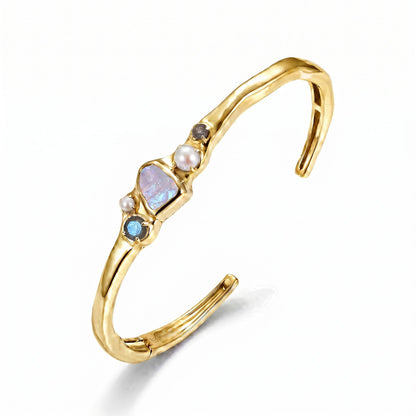 Moonstone Pearl Cuff - Heirloom - YG