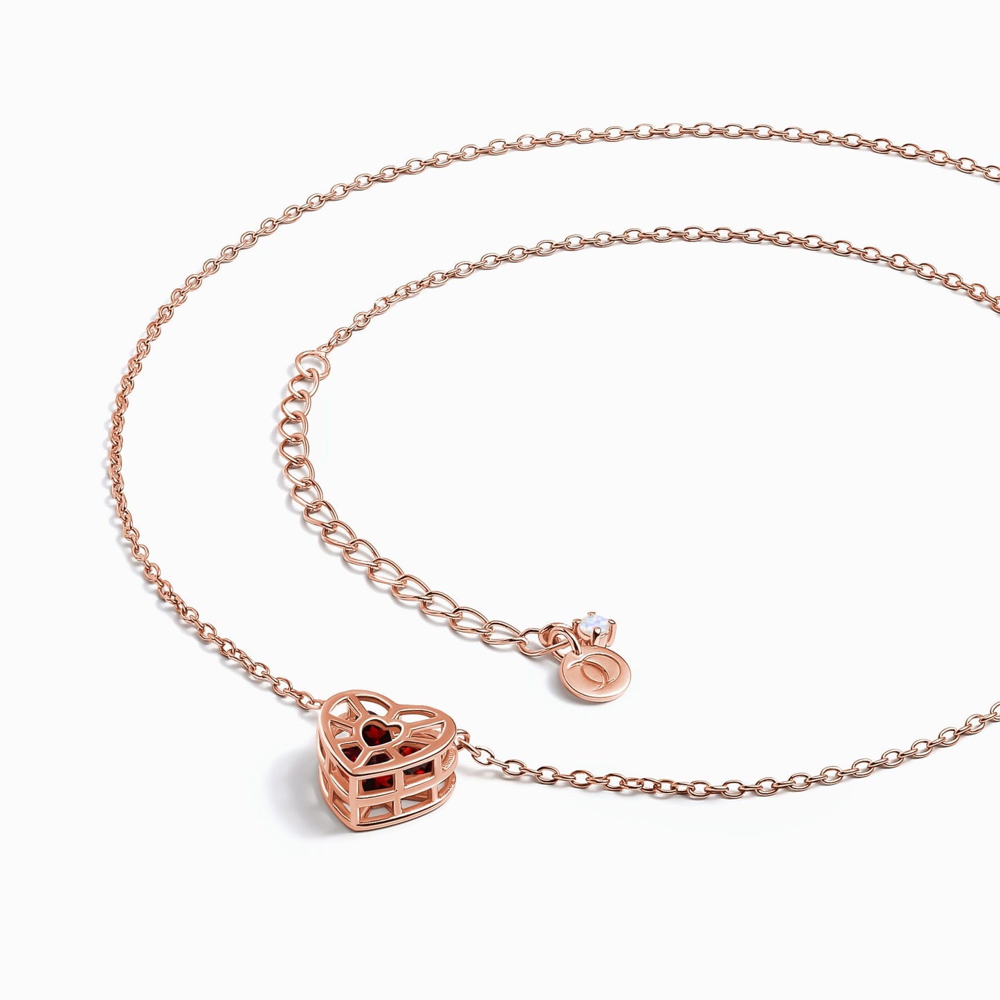 Heart in Motion necklace rose gold detail