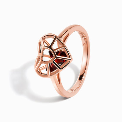 Garnet Fidget Ring - Heart in Motion - rose gold close up