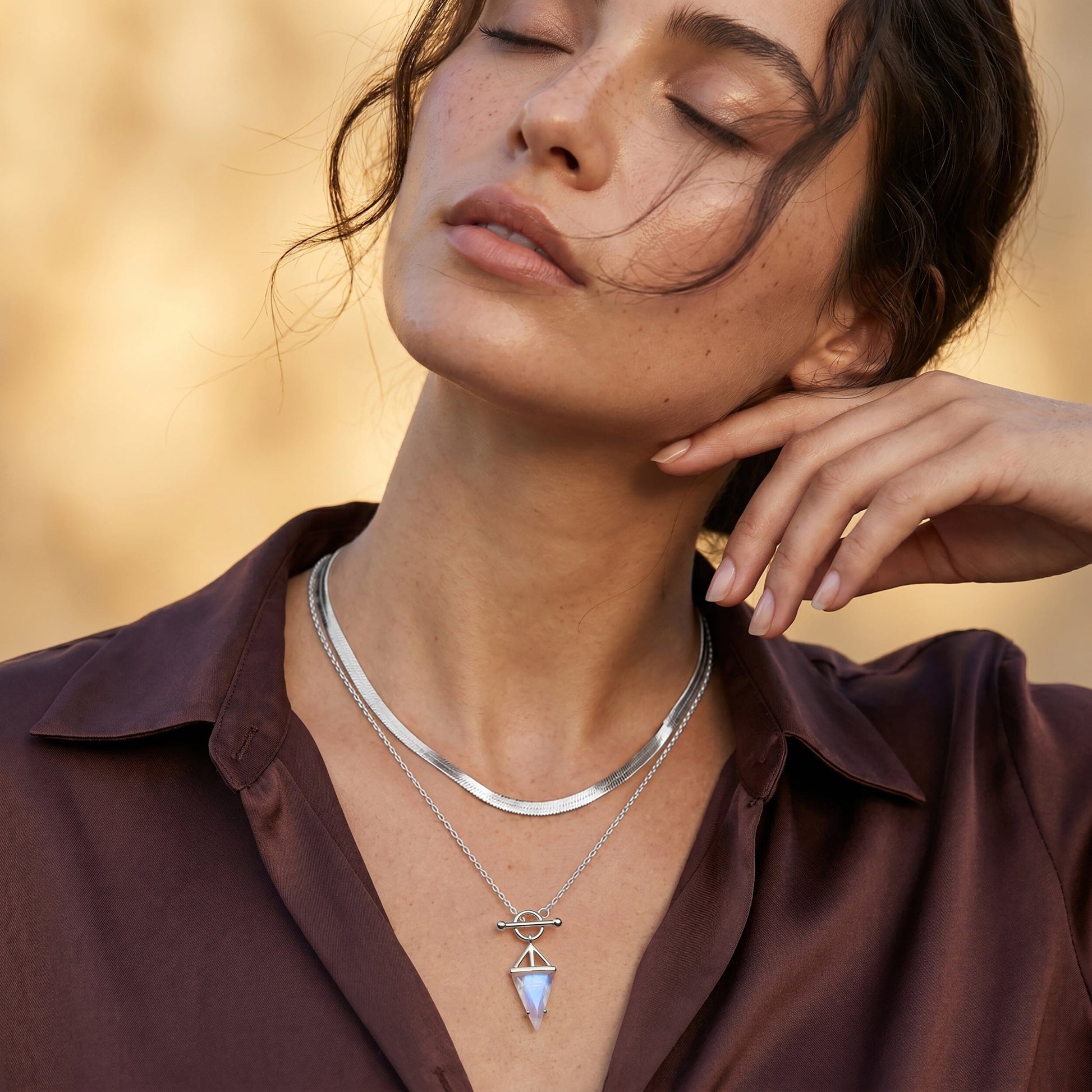 Moonstone Necklace - Heroine - coiled SIL