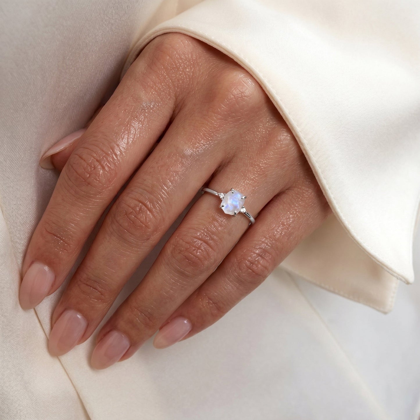 Moonstone Ring - Petite Allure - on hand SIL