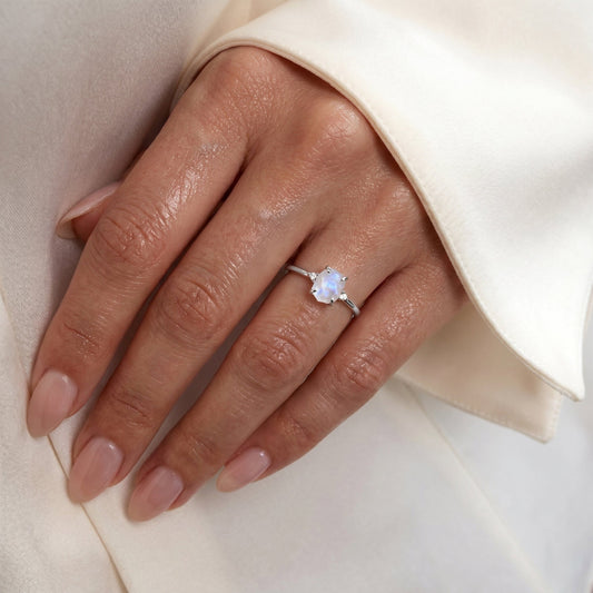Moonstone Ring - Petite Allure - on hand SIL
