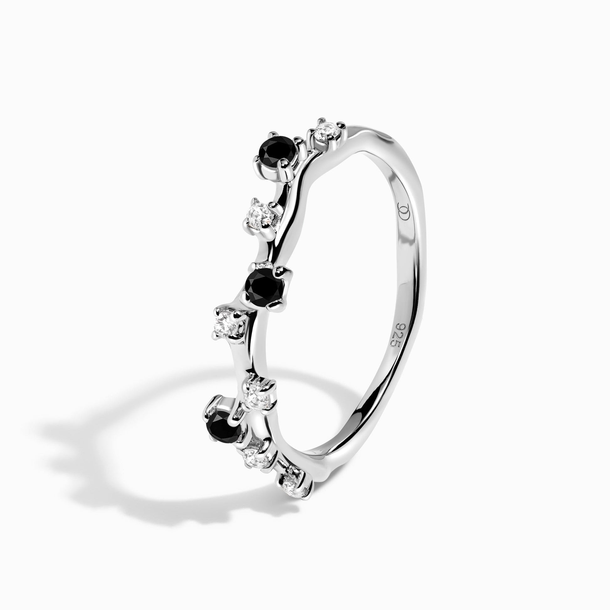 Petite Black Obsidian Ring silver side