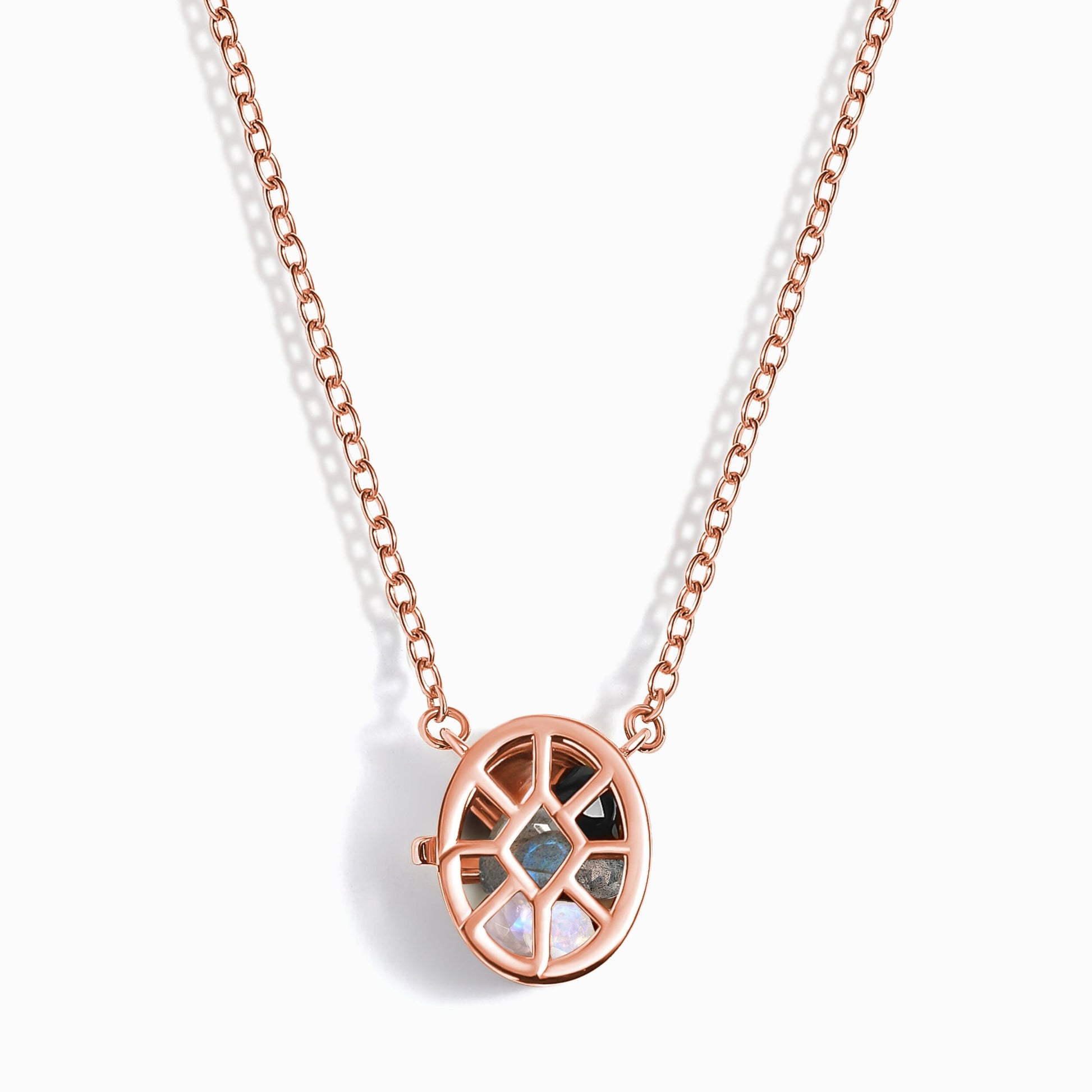 Dark Gradient Necklace - rose gold locket detail