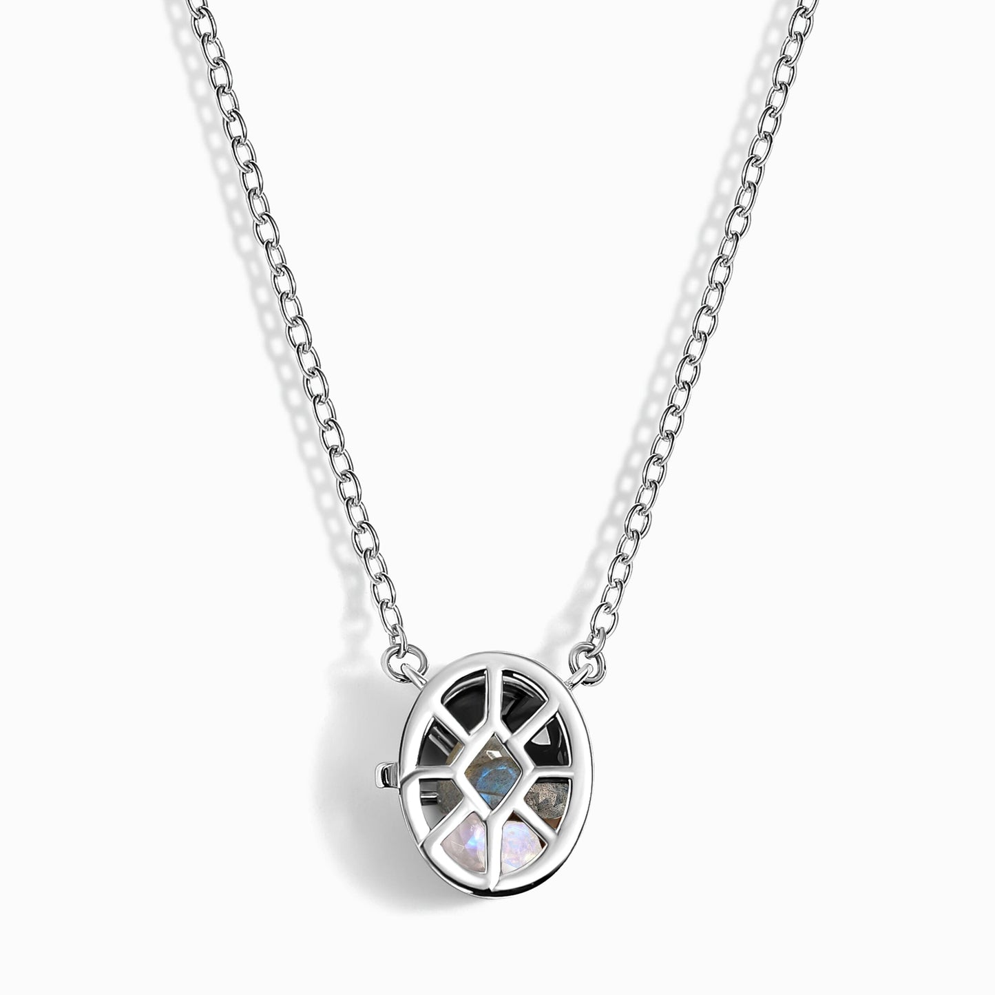Dark Gradient Necklace - silver locket detail