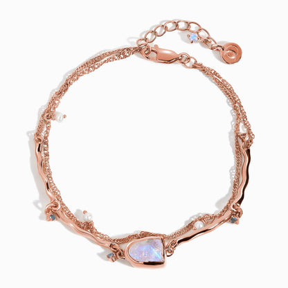 Moonstone Pearl Bracelet - Heirloom - rose gold vermeil