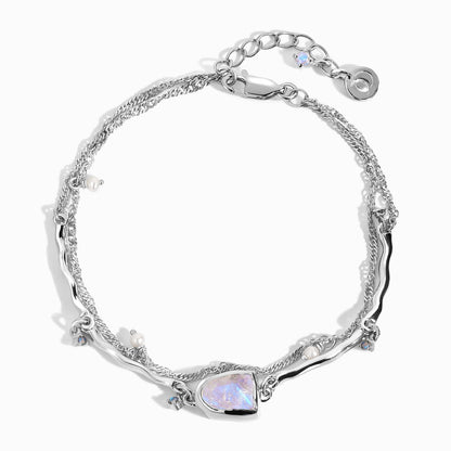 Moonstone Pearl Bracelet - Heirloom - sterling silver